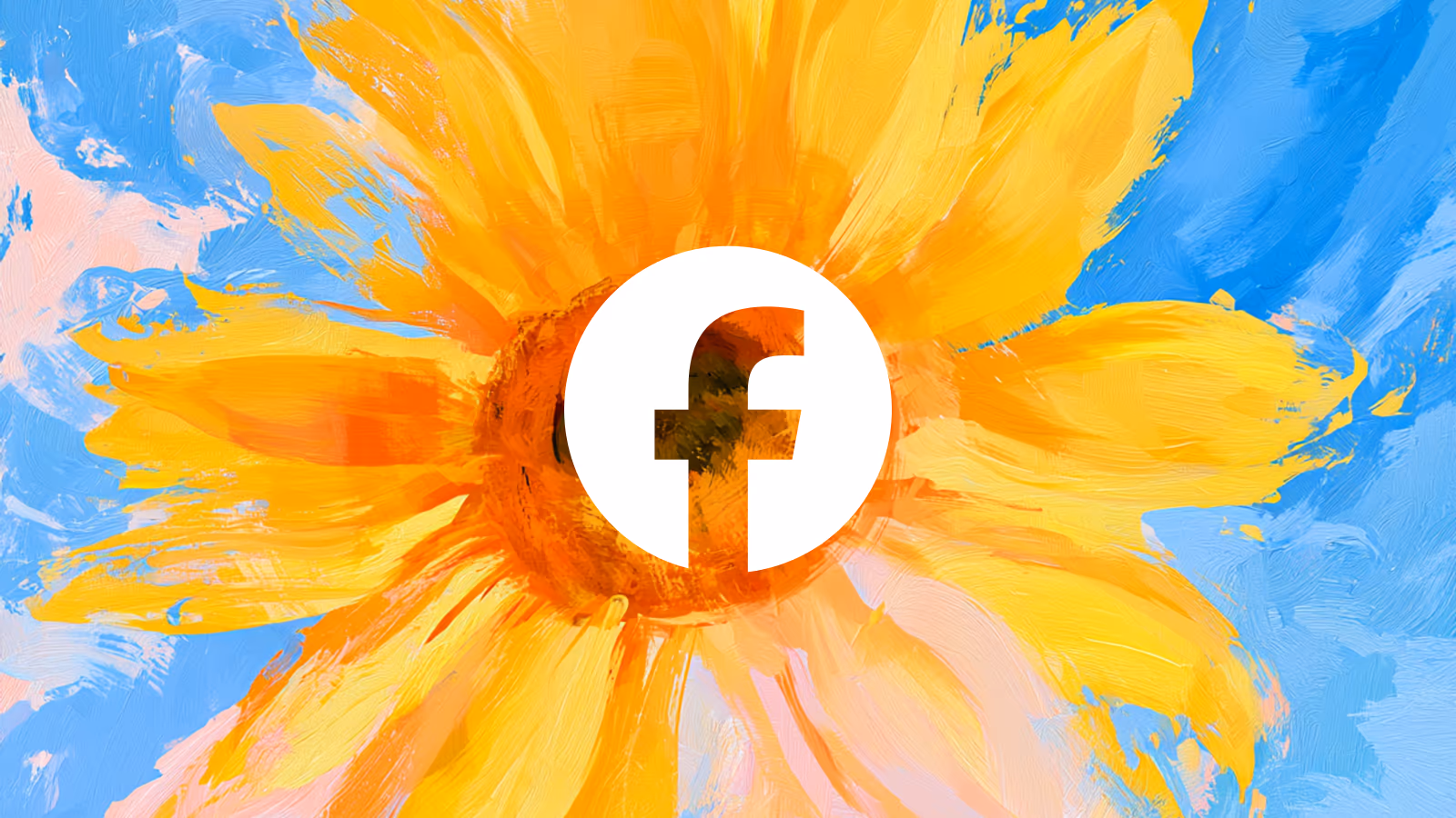 Sonnenblumen-Makro mit dem Facebook-Zeichen – Aufmacher des Kapitels