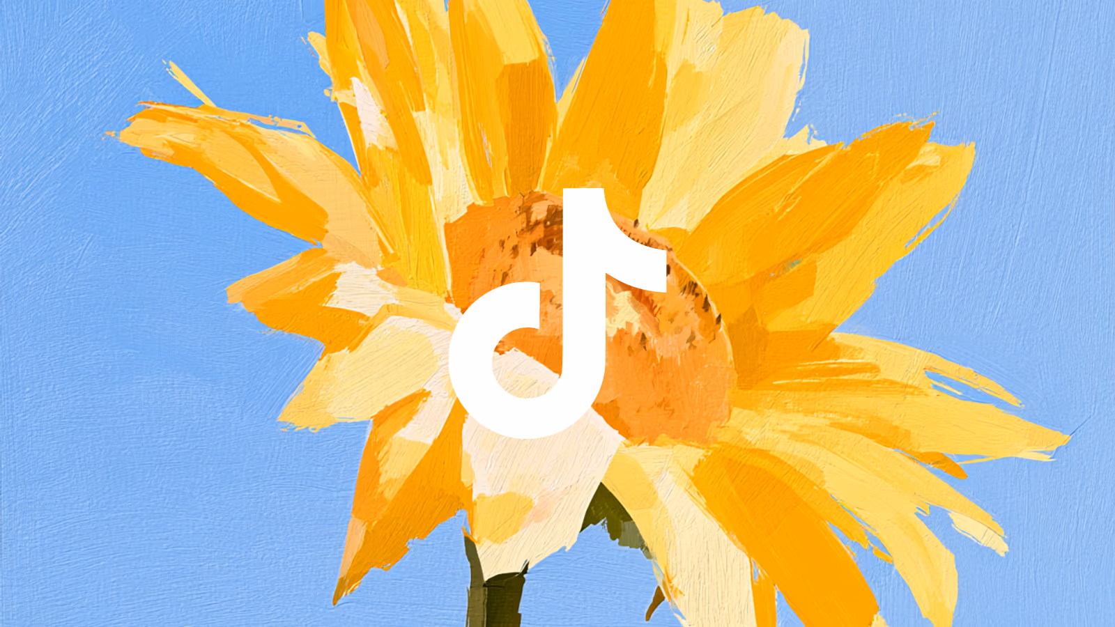 Sonnenblumen-Makro mit dem TikTok-Zeichen – Aufmacher des Kapitels